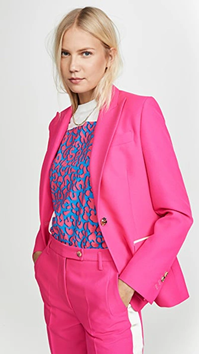 Shop Golden Goose Blazer With Embellished Button In Fuchsia