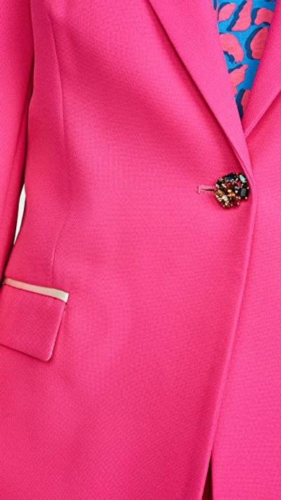 Shop Golden Goose Blazer With Embellished Button In Fuchsia