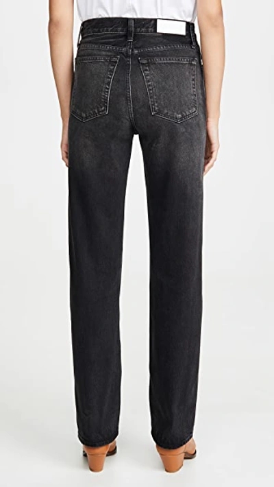 Shop Re/done High Rise Loose Jeans In Worn In Black