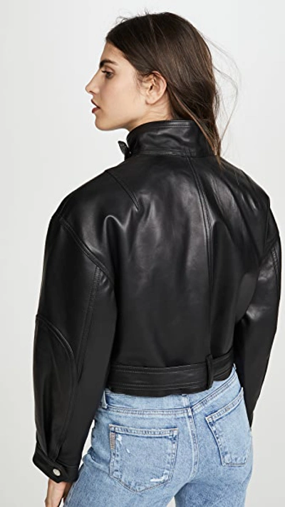Iro Ormos Leather Trucker Jacket In Black
