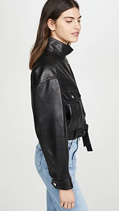 Iro Ormos Leather Trucker Jacket In Black