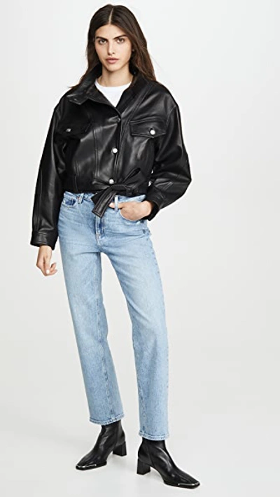Iro Ormos Leather Trucker Jacket In Black