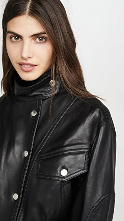 Iro Ormos Leather Trucker Jacket In Black