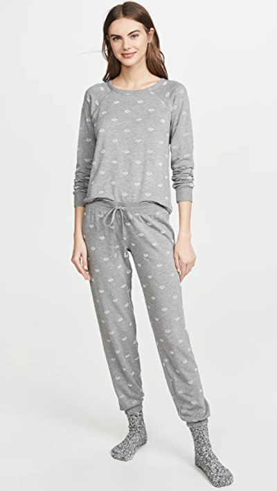 Shop Pj Salvage Amour Love Pants In Heather Grey