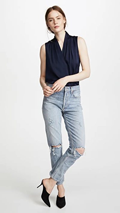 Kobi Halperin Plus Size Mila Silk-stretch Sleeveless Top In Midnight