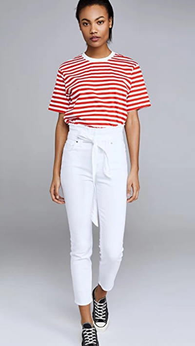 Shop 7 For All Mankind Paperbag Pants In White Runway