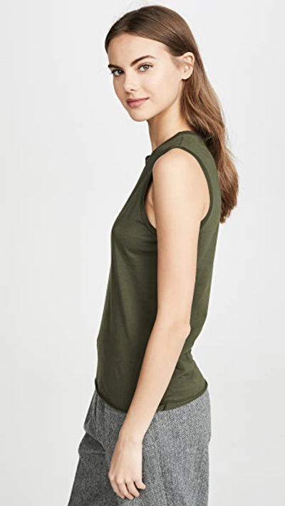 Shop Nili Lotan Muscle Tee In Army Green