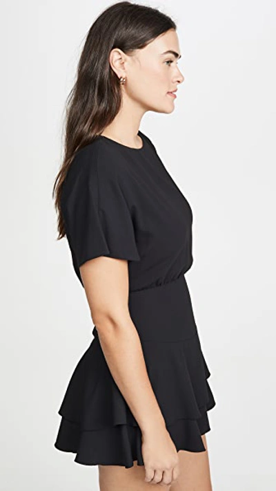 Shop Alice And Olivia Palmira Tie Back Tiered Ruffle Dress In Black