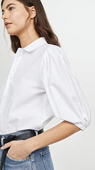 Shop Citizens Of Humanity Ines Pleat Half Sleeve Shirt In White