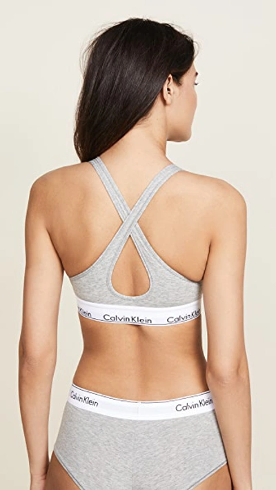 Shop Calvin Klein Underwear Modern Cotton Lightly Lined Bralette Grey Heather
