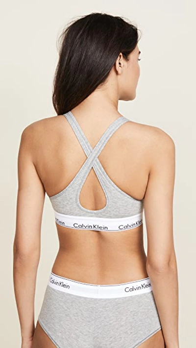 Calvin Klein Underwear Modern Cotton Lightly Lined Bralette In Grey Heather