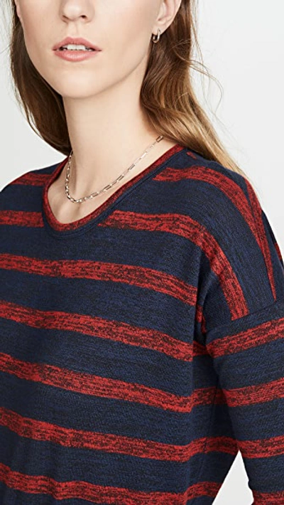 Shop Rag & Bone The Knit Striped Long Sleeve In Navy/red Stripe