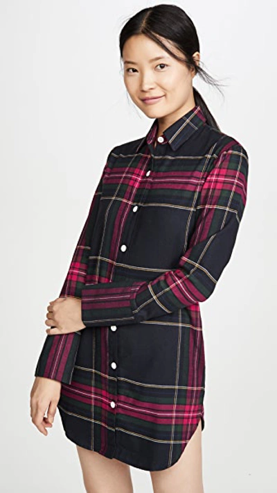 Shop Maison Du Soir Sam Sleep Shirt In Tartan Plaid