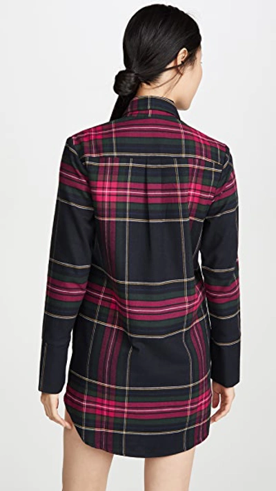 Shop Maison Du Soir Sam Sleep Shirt In Tartan Plaid