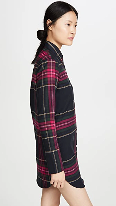 Shop Maison Du Soir Sam Sleep Shirt In Tartan Plaid