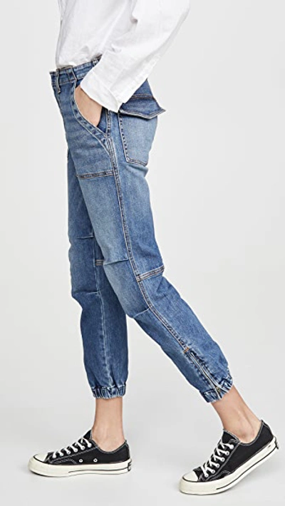 Shop Nili Lotan Cropped French Military Jeans In Duane Wash