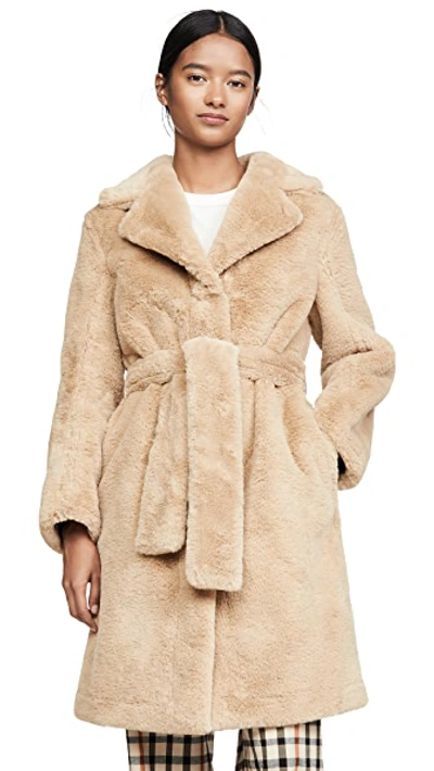 Shop Opening Ceremony Reversible Faux Fur Coat In Black/camel