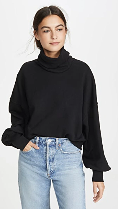 Shop Agolde Balloon Sleeve Turtleneck Sweater In Beltway