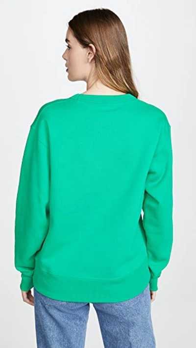 Shop Acne Studios Fairview Face Sweatshirt In Emerald Green