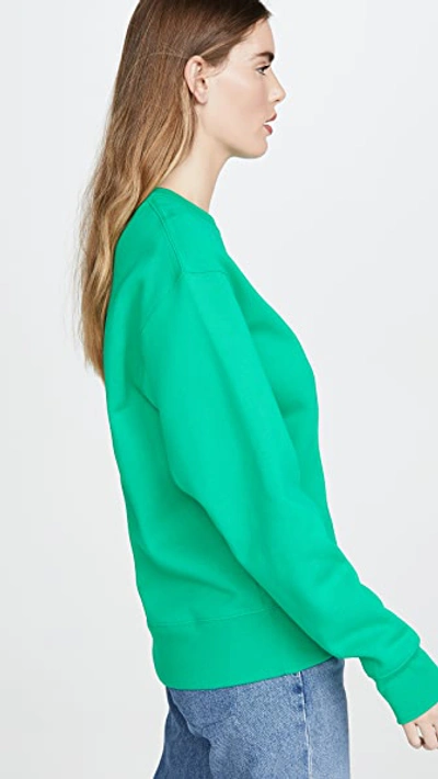 Shop Acne Studios Fairview Face Sweatshirt In Emerald Green