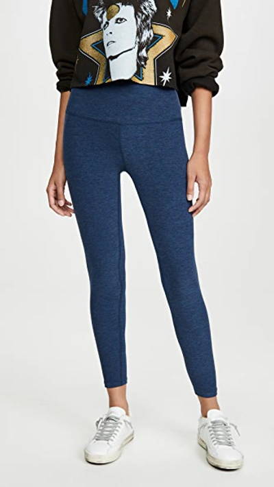 Shop Beyond Yoga High Waisted Midi Leggings In Insignia Navy