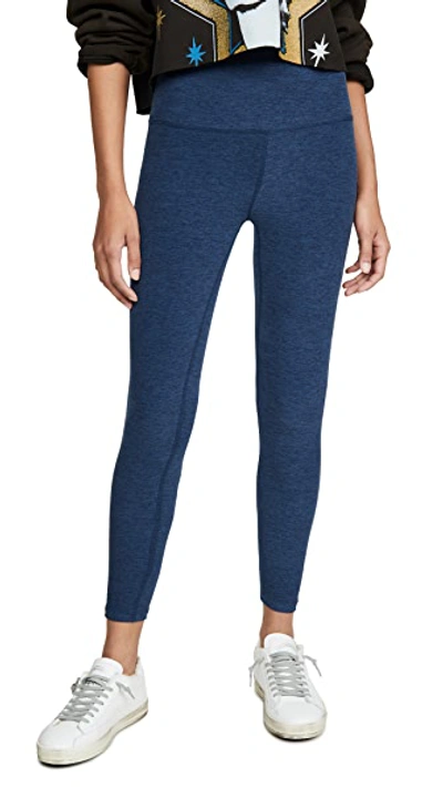 Shop Beyond Yoga High Waisted Midi Leggings In Insignia Navy