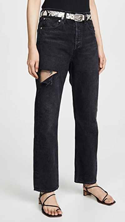 Shop Agolde 90's Mid Rise Loose Fit Jeans In Serpent