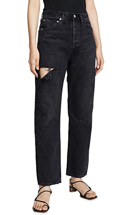 Shop Agolde 90's Mid Rise Loose Fit Jeans In Serpent