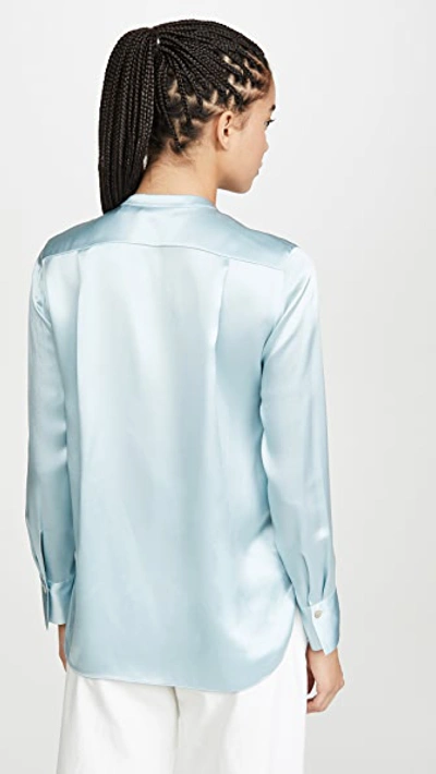 Shop Vince Slim Fitted Blouse In Skylark