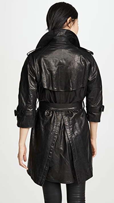 Leather 3/4 Sleeve Trench