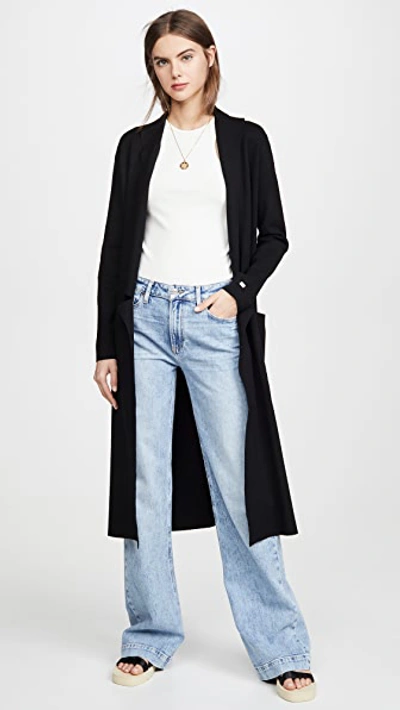 Shop Soia & Kyo Annabella Straight Fit Maxi Length Coatigan In Black