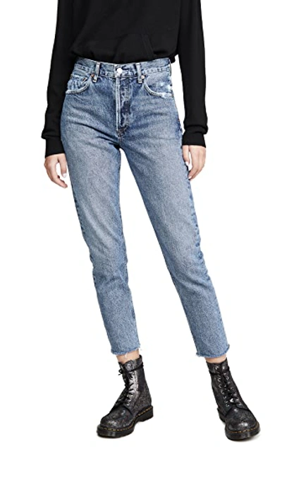 Shop Agolde Jamie High-rise Classic Jeans In Livestream