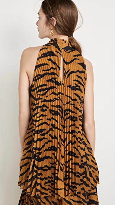 Shop Adam Lippes Printed Voile Top In Tiger