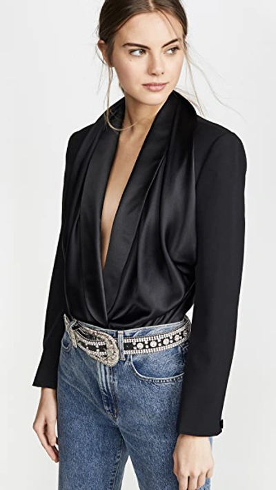 Shop Alexander Wang Blazer Hybrid Bodysuit In Black