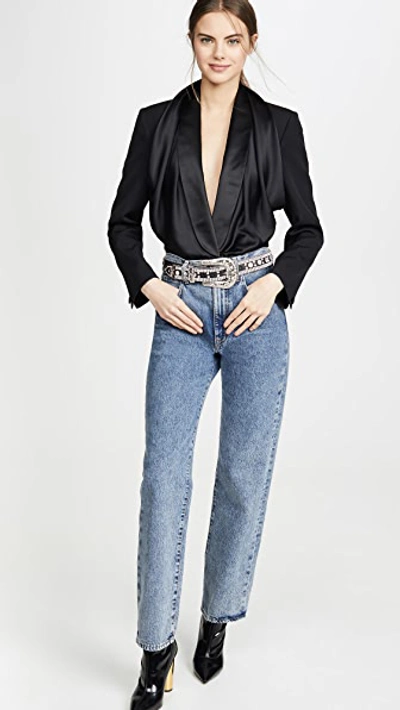 Shop Alexander Wang Blazer Hybrid Bodysuit In Black