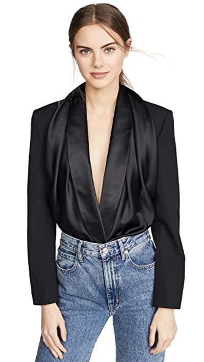 Shop Alexander Wang Blazer Hybrid Bodysuit In Black
