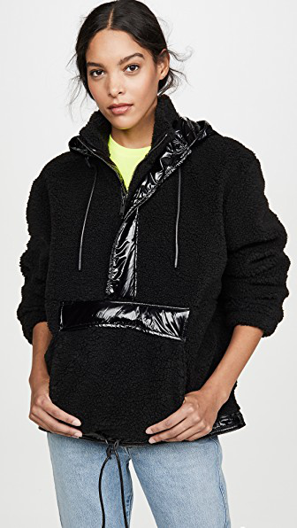 Black sherpa pullover