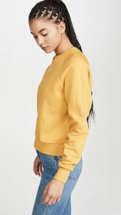 Shop Hanes X Karla The Raglan Crew Sweatshirt In Mustard