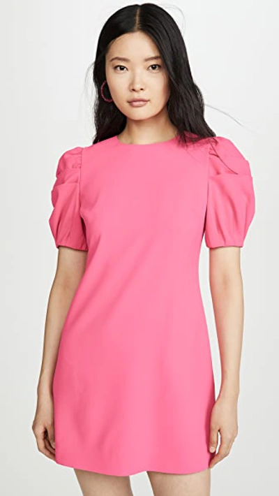 Shop Alice And Olivia Hanita Puff Sleeve Shift Dress In Wild Pink