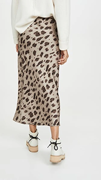 Shop Anine Bing Bar Silk Skirt In Leopard