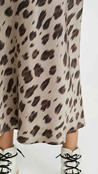 Shop Anine Bing Bar Silk Skirt In Leopard
