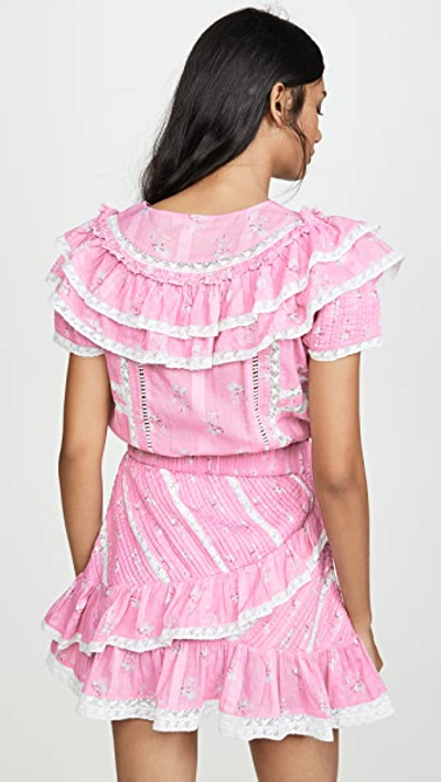 Shop Loveshackfancy Bonita Dress In Pink Jam