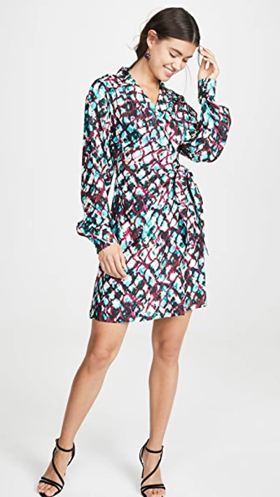 Saloni Mari Printed Short Wrap Dress In Amrita