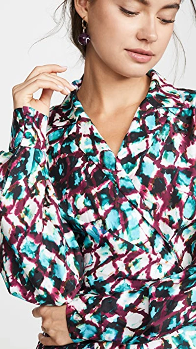 Saloni Mari Printed Short Wrap Dress In Amrita