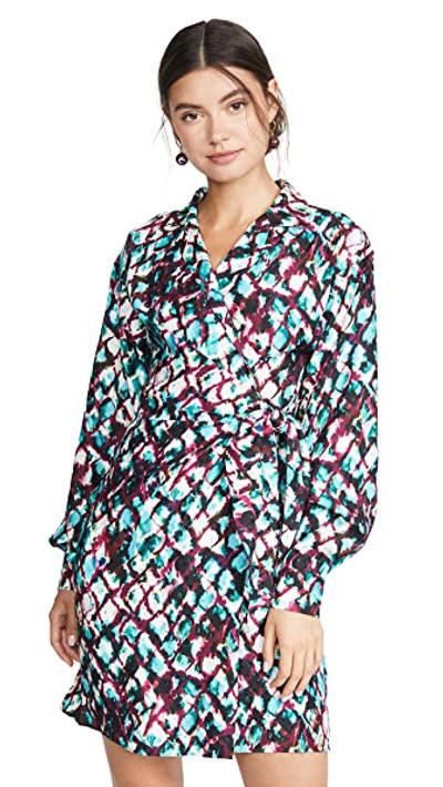 Saloni Mari Printed Short Wrap Dress In Amrita