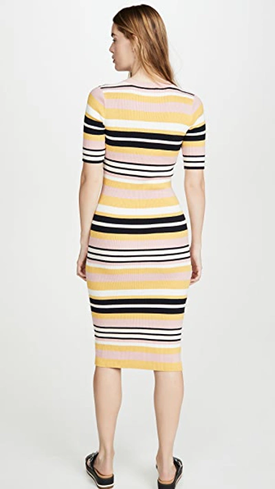 Shop Frame Baja Stripe Dress In Citrine Multi
