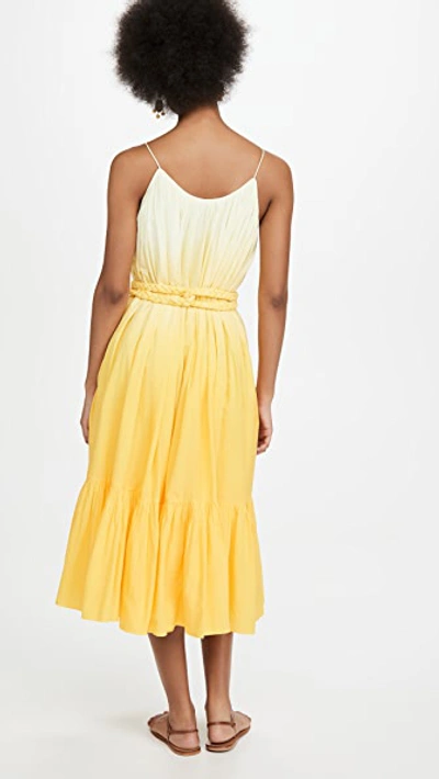 Shop Rhode Lea Dress In Yellow Ombre