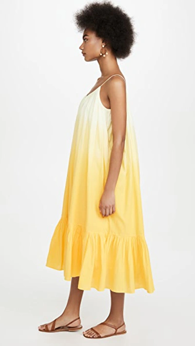 Shop Rhode Lea Dress In Yellow Ombre