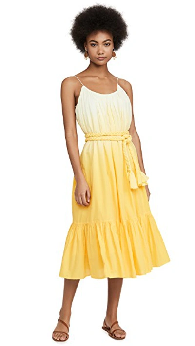 Shop Rhode Lea Dress In Yellow Ombre