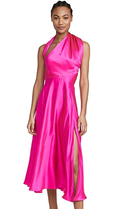 Shop Azeeza Midi Dress With Slit In Ultra Pink